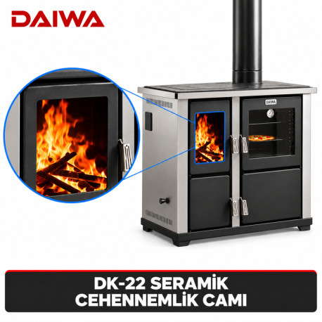DAİWA DK-22 SERAMİK CEHENNEMLİK ALEV CAMI — Daiwa Kazan