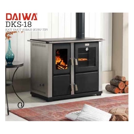 DAİWA DKS-18 ŞÖMİNELİ KUZİNELİ KATI YAKIT SOBASI (Kargo Bedava)
