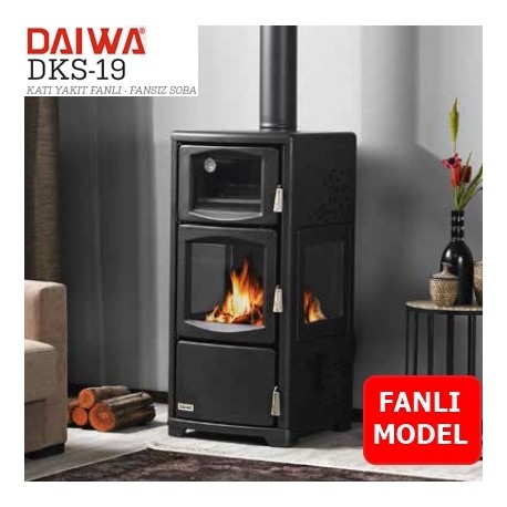 DAİWA DKS-19 FANLI ŞÖMİNELİ KATI YAKIT SOBASI Kuru Tip